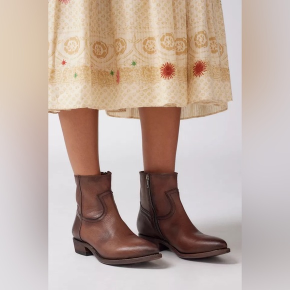 NWT Frye Billy Inside Zip Ankle Boot in Tan Croc Size 6 - Picture 6 of 16